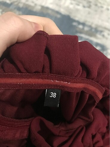 38 Beden Bordo abiye elbise