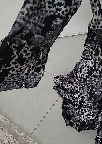 Diğer Bohem Gri Yılan Desenli Mini Elbise
