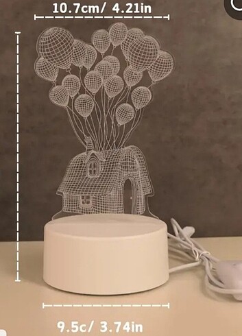 Diğer 3 D Gece Lambası Balon Ev