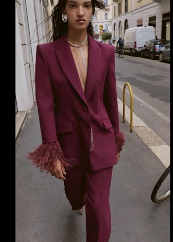 Zara Tuylu Blazer Ceket Takim