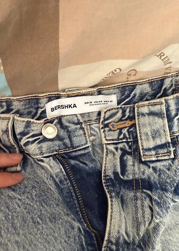 Mavi Bağcıklı Geniş Kesim Kadın Kot Pantolon - Görsel 2