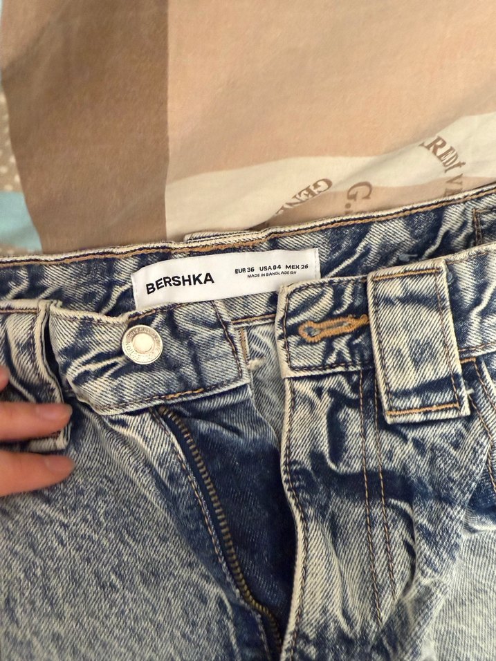 Mavi Bağcıklı Geniş Kesim Kadın Kot Pantolon - Görsel 2