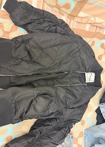 Siyah Fermuarlı Bomber Ceket - Görsel 2