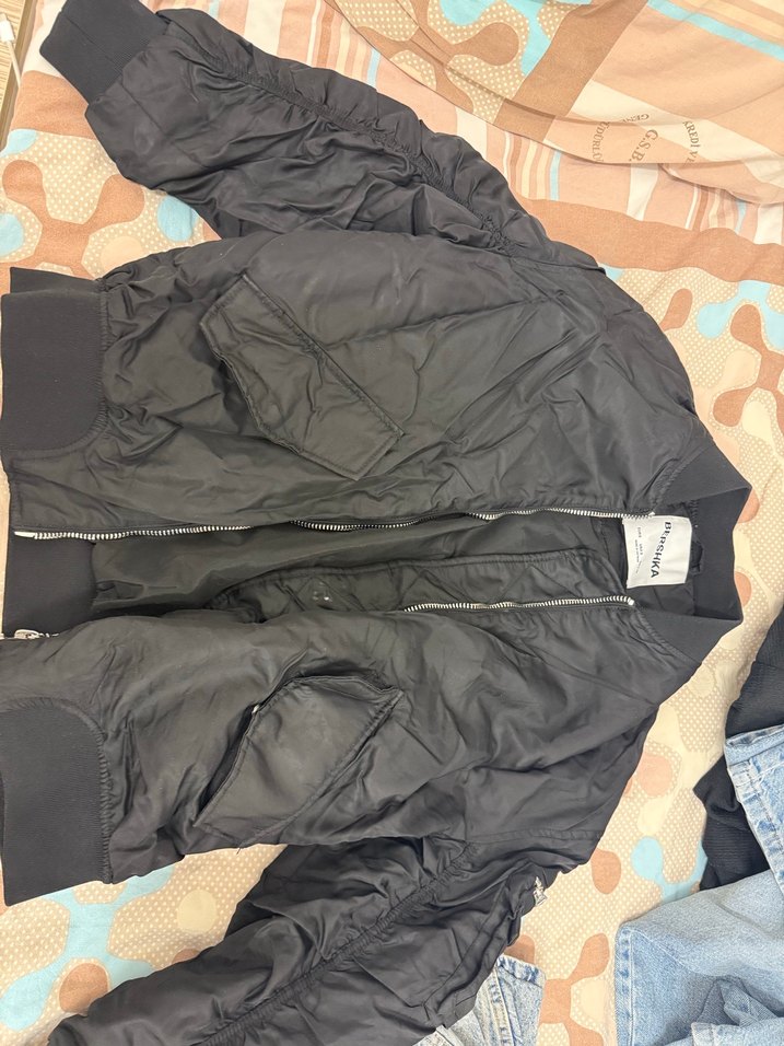 Siyah Fermuarlı Bomber Ceket - Görsel 2