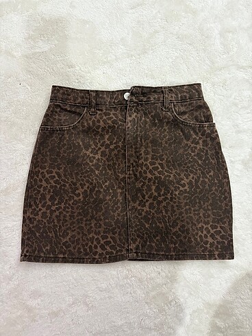 Leoparlı mini etek