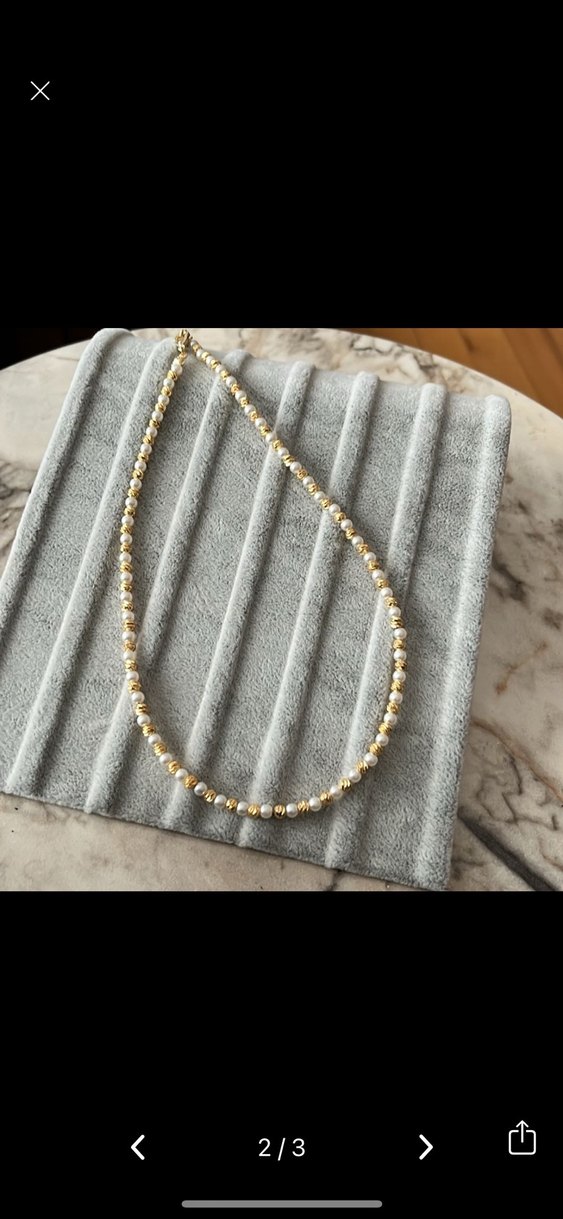 Altın Renkli Boncuklu Midi Kolye - Görsel 2