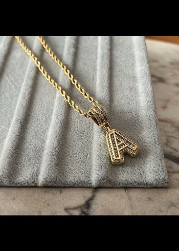 Altın Renk Zincir Detaylı Midi Kolye - Görsel 2