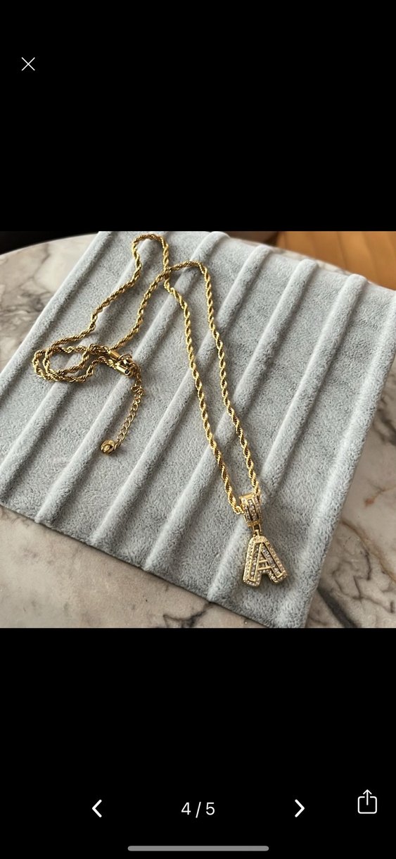 Altın Renk Zincir Detaylı Midi Kolye - Görsel 4