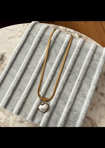 Kalpli inci kolye - Görsel 2