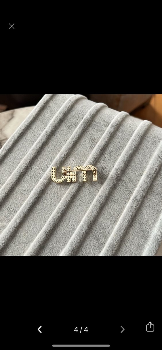 Altın Renkli İşlemeli Kadın Broş - Görsel 4