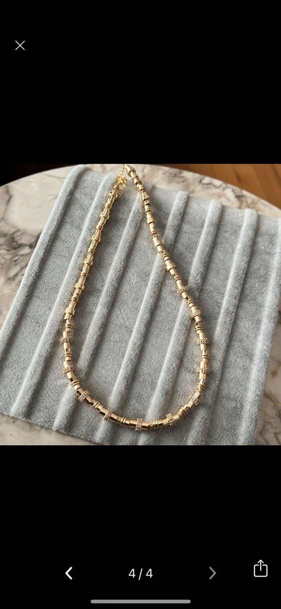 Minimalist Altın Renk Boncuklu Midi Kolye - Görsel 4