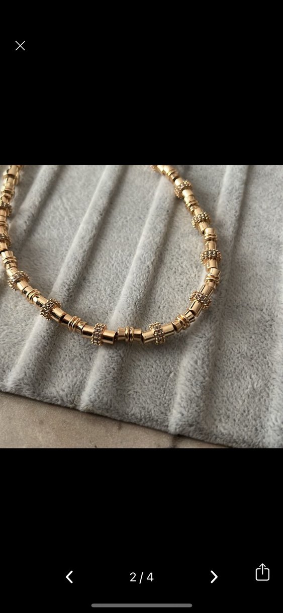 Minimalist Altın Renk Boncuklu Midi Kolye - Görsel 2