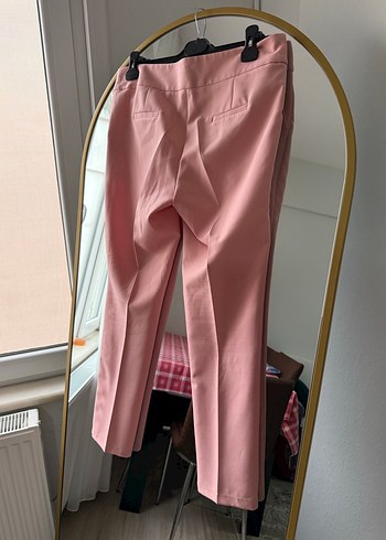 Pembe Midi Kadın Kumaş Pantolon - Görsel 5