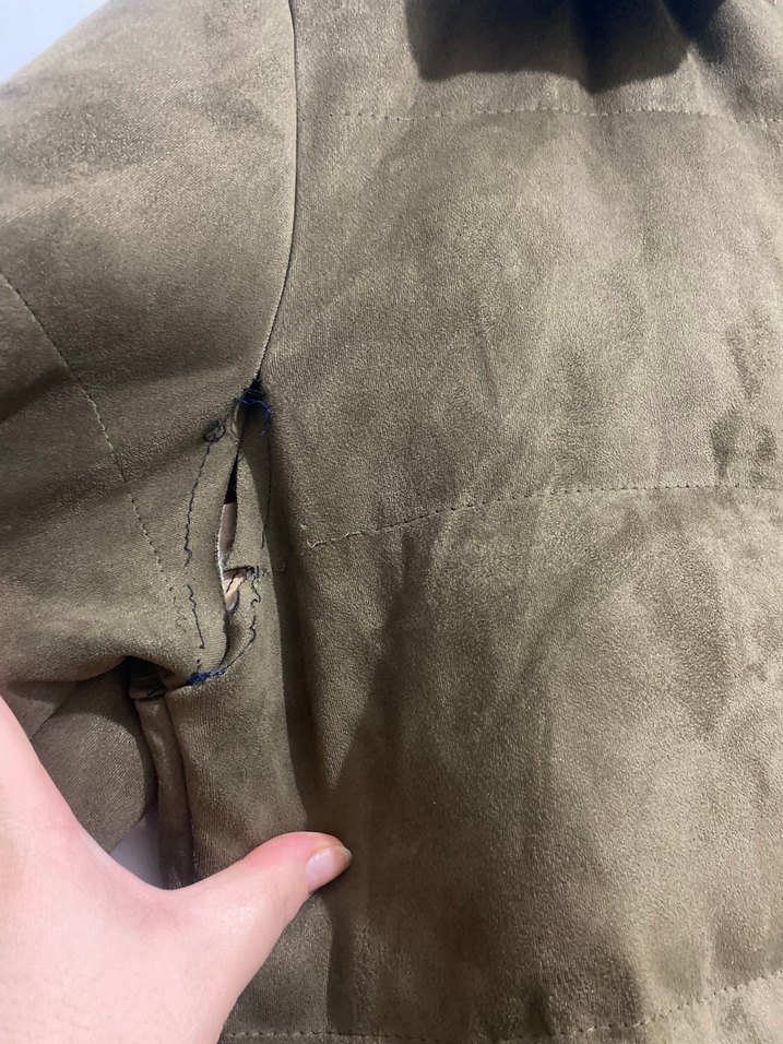 Haki Yeşil Erkek Süet Kürklü Mont - Görsel 5