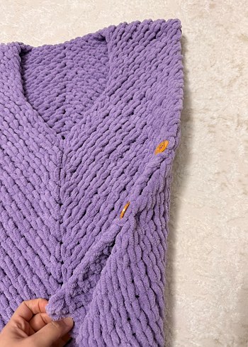 Mor Örgü Kız Yelek puffy - Görsel 5