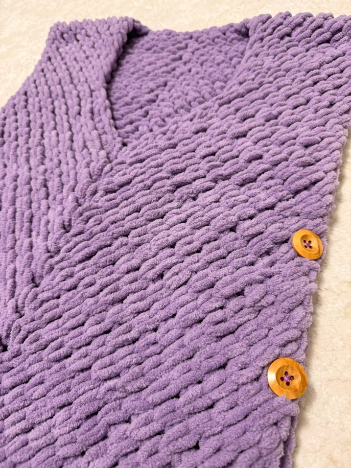 Mor Örgü Kız Yelek puffy - Görsel 2