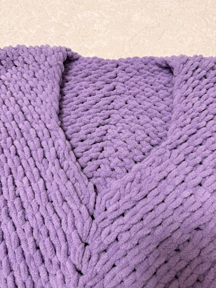 Mor Örgü Kız Yelek puffy - Görsel 4