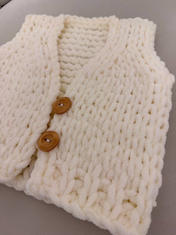 Bebek Örgü Yelek puffy - Görsel 2