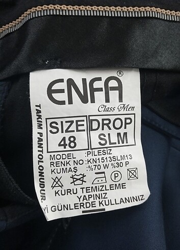 48-6 drop Beden lacivert Renk Takım elbise