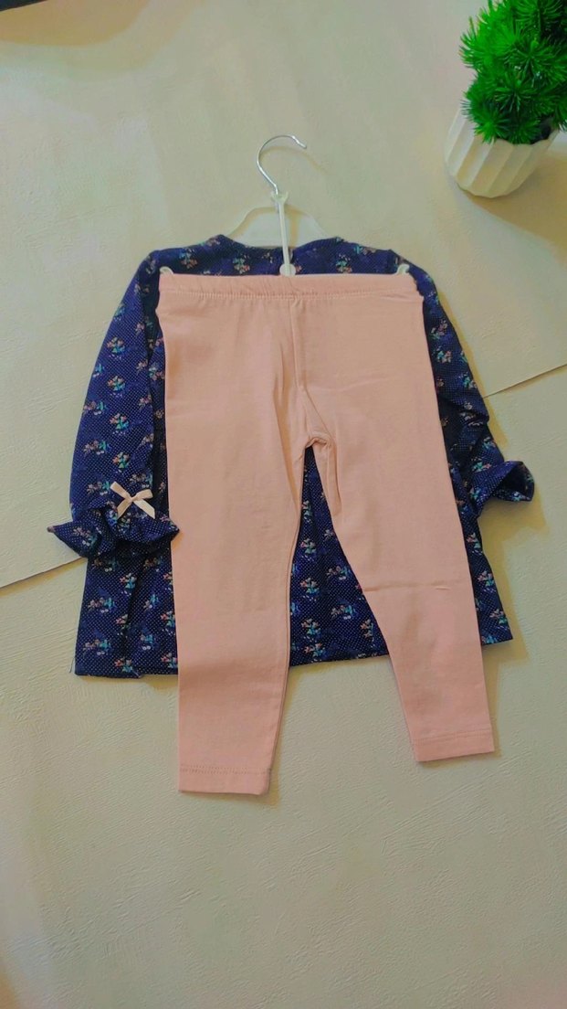 Renkli Baskılı Bebek Kız Takımı - Görsel 2