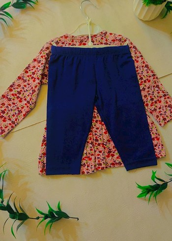 Çiçek Desenli Uzun Kollu Kız Elbisesi - Görsel 2