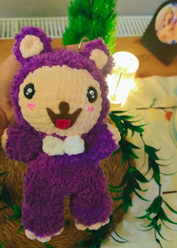 Mor Renkli Peluş Oyuncak fluffy - Görsel 3