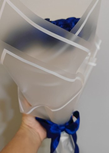 Lacivert Çiçekli Kadın Broş Kurdeleli - Görsel 3