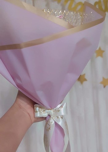 Pembe Kurdeleli Bohem Gelin Buketi - Görsel 4