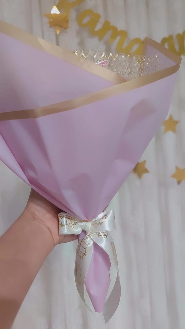 Pembe Kurdeleli Bohem Gelin Buketi - Görsel 4