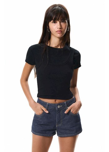 Pull&Bear Kadın Mini Denim Şort - Görsel 2