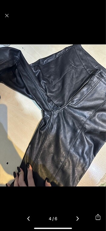38 Beden siyah Renk H&M deri pantolon