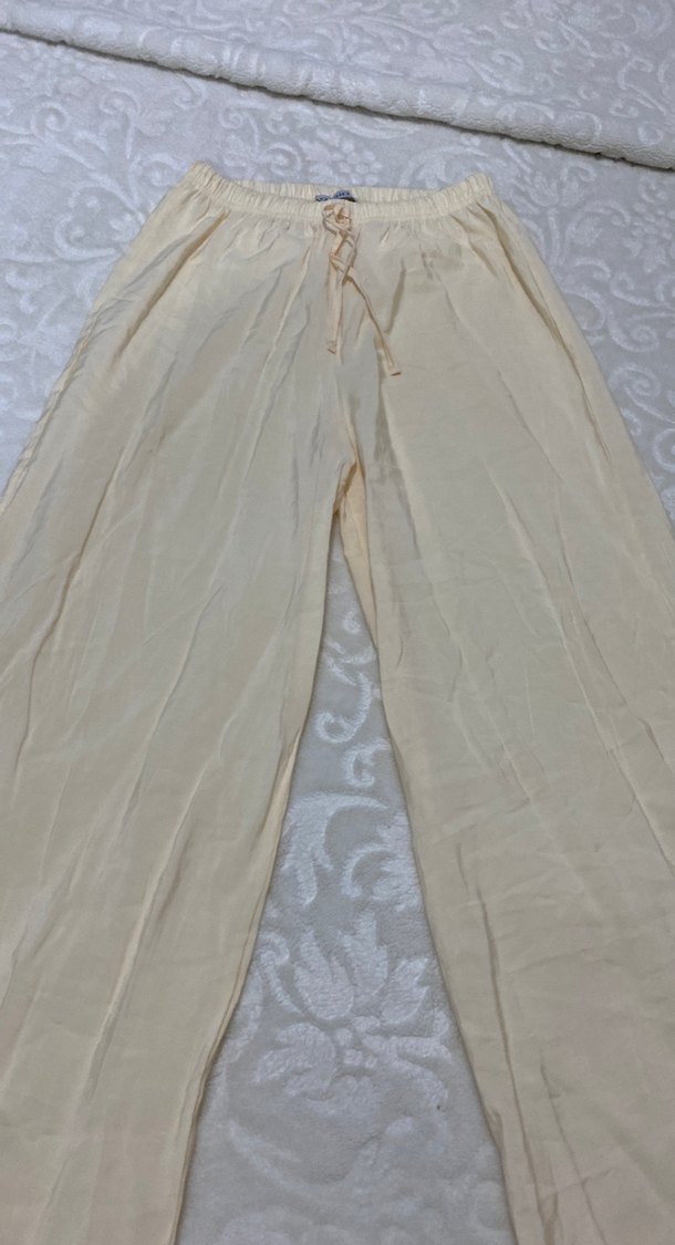 Bej Kadın Keten Salaş Pantolon - Görsel 4