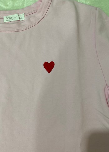 l Beden Pembe Pamuklu Kısa Kollu Tişört
