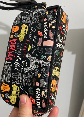 Paris Temalı Fermuarlı Kadın Portföy Çanta - Görsel 5
