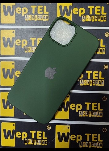 iPhone 13 lansman logolu kılıf haki yeşil 