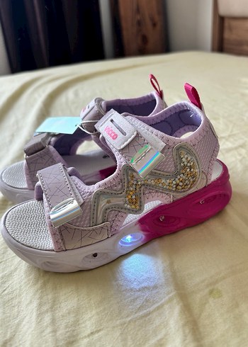 Kız Çocuk Pembe Cırt Cırtlı Spor Sandalet - Görsel 4