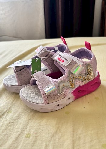 Kız Çocuk Pembe Cırt Cırtlı Spor Sandalet - Görsel 3