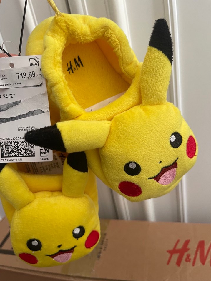 H&M  Sarı Peluş Kaydırmaz pufidik - Görsel 4
