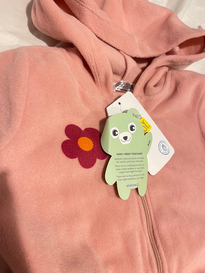 Pembe Kapüşonlu Bebek Kış Tulumu - Görsel 3