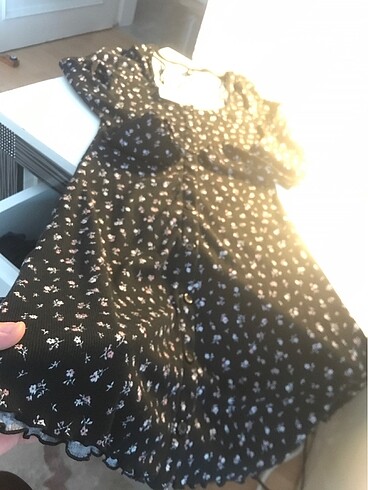 xs Beden siyah Renk H&m yepyeni mini elbise