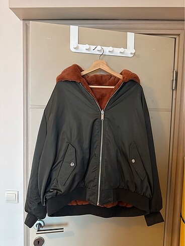 Zara çift taraflı kürklü mont