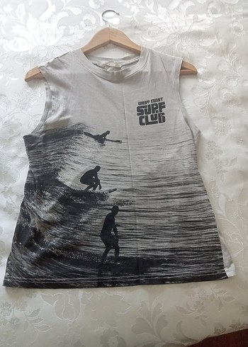 H&M Gri Baskılı  Atlet %100 pamuk - Görsel 5