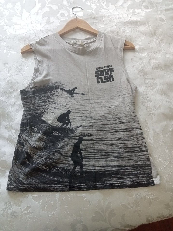 H&M Gri Baskılı  Atlet %100 pamuk - Görsel 5