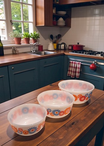 VİNTAGE GERMANY SCHOTT & MAİNZ ÜÇ FARKLI BOY KASE SETİ - Görsel 2