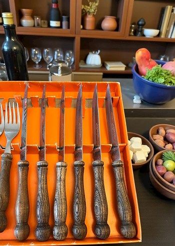 Ahşap Saplı Çatal ve Bıçak Seti - Görsel 3