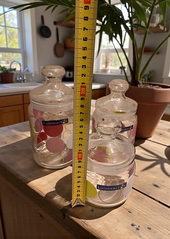 Luminarc 3'lü Desenli Cam Saklama Kavanozu - Görsel 5