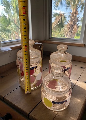 Luminarc 3'lü Desenli Cam Saklama Kavanozu - Görsel 4