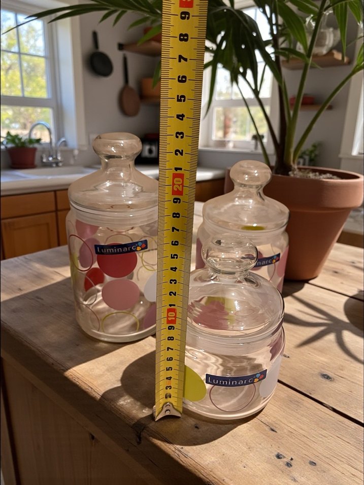 Luminarc 3'lü Desenli Cam Saklama Kavanozu - Görsel 5