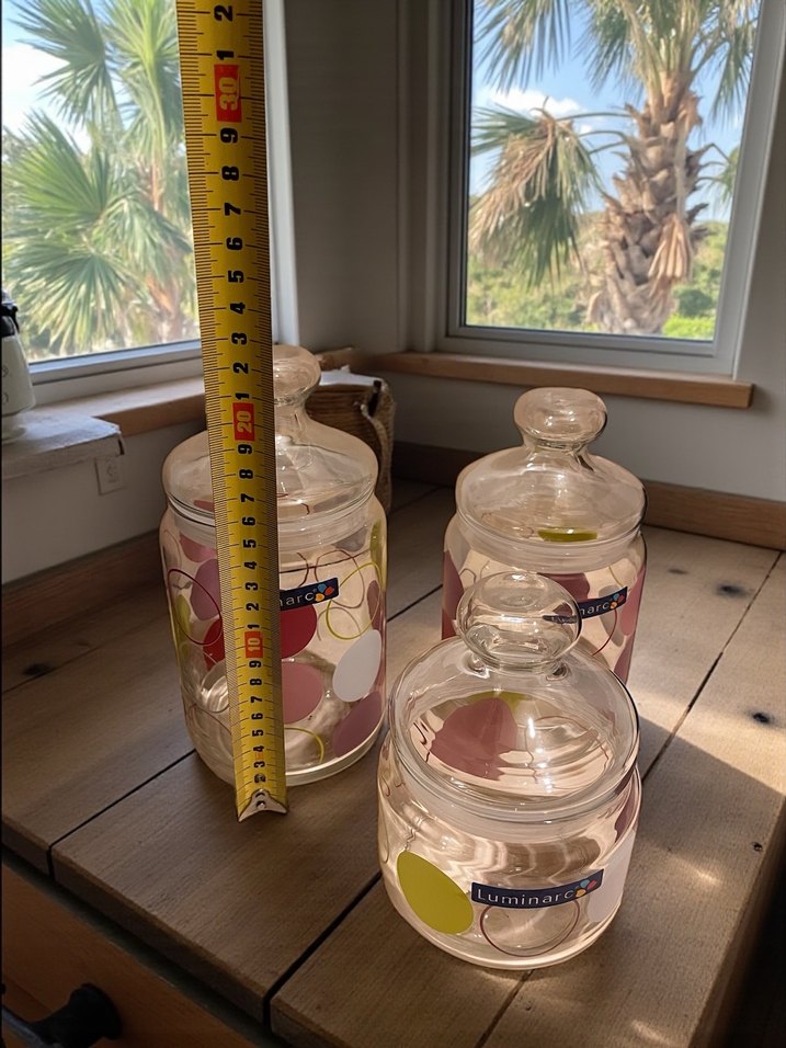 Luminarc 3'lü Desenli Cam Saklama Kavanozu - Görsel 4