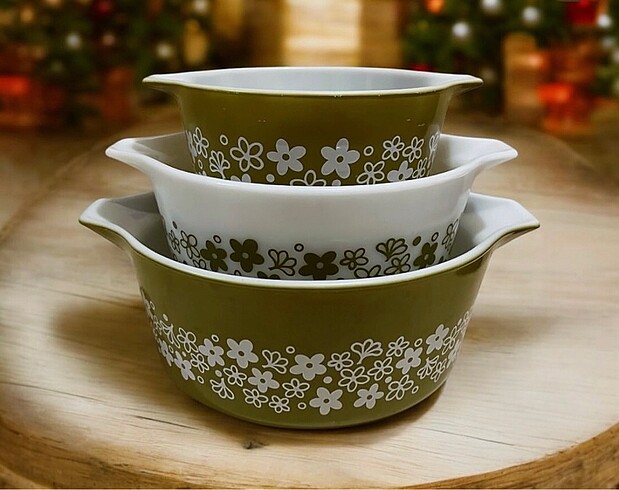 VİNTAGE PYREX 3 LÜ TENCERE TAKIMI